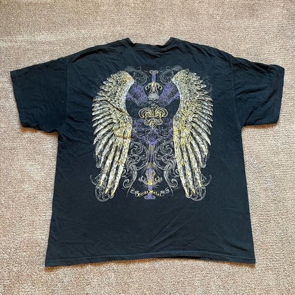 VTG 00’s / Y2K Faded Black Gothic Graphic Tee - Picture 4 of 7